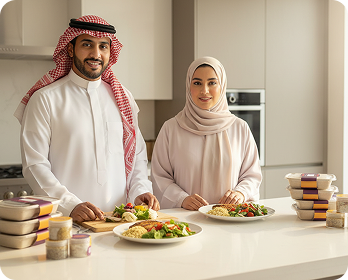 Healthy food chefs in kitchen
